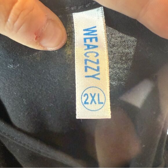 NWOT Weaczzy Tee Shirt Dress Short Sleeve Pockets 2XL V Neck Comfy Casual Black - Picture 9 of 9